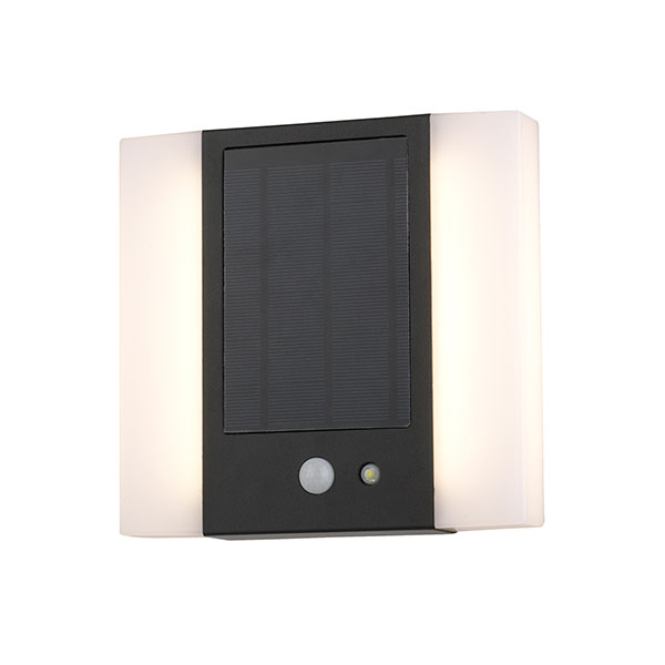 IM3 LAMPARA APLIQUE SOLAR CUADRADO C/SENSOR DE MOVIMIENTO 3000K 189011WSSL-LEDWW-BK LUZ CALIDA