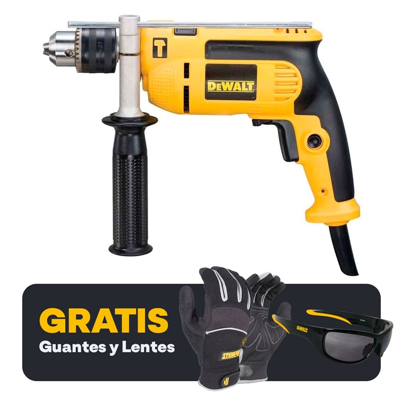DW TALADRO 1/2 DWD024-B3 650W REV/PERC + GUANTES + LENTES