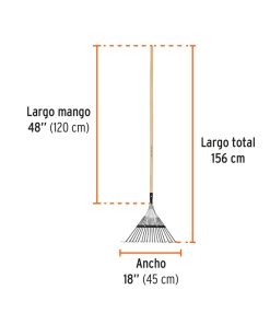 TRUPER ESCOBA METAL P/JARDIN REFORZADA 18DTES EMX-18 (14326)