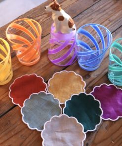Posavasos de lino de colores