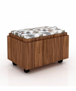 MESA CENTRO CON PUFF PU2053 TECNOMOBILI NOGAL CON TELA 388